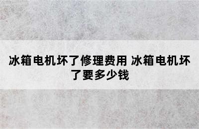 冰箱电机坏了修理费用 冰箱电机坏了要多少钱